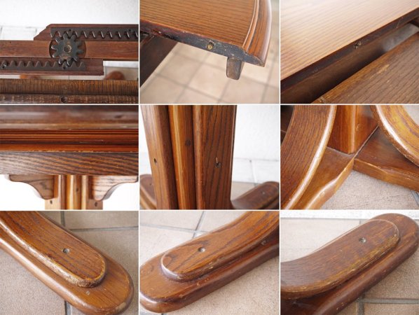 シンリー shin-Lee オーク材 エクステンション ラウンドテーブル 伸長式 幅92~132cm 英国クラシカルスタイル ◇