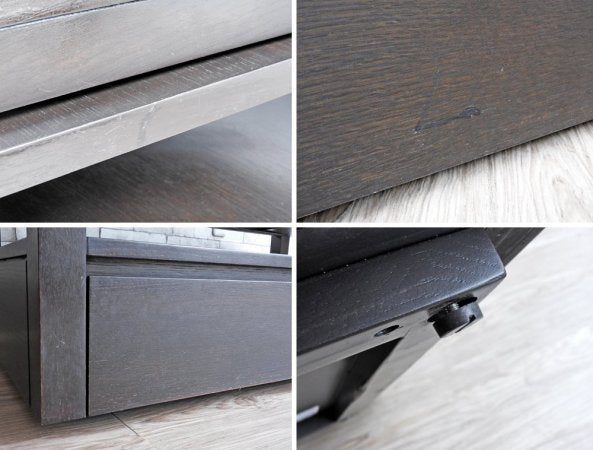 クレイト&バレル Crate&Barrel ストレージ コーヒーテーブル Storage Coffee Table ローテーブル 抽斗1杯&サイド天板付 ダークブラウン アメリカ USA ●