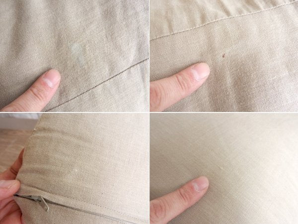 ファイバーアートスタジオ Fiber Art Studio リネンクッションチェア ナチュラル スクエア 50cm 麻カバー 2点セット 合計定価¥28,600- ●