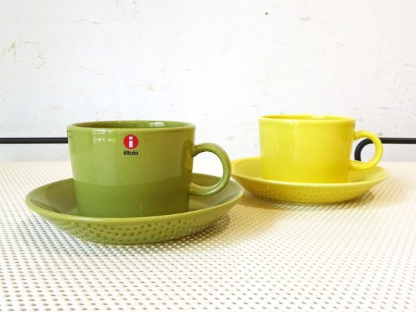 イッタラ iittala ティーマ TEEMA カップ&ソーサー オリーブ C&S カップ&ソーサー 廃番 展示保管品 フィンランド 北欧 ★