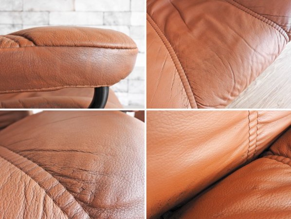 エコーネス EKORNES ストレスレスチェア リクライニングチェア + オットマン ノルウェー 北欧家具 現状品 ●