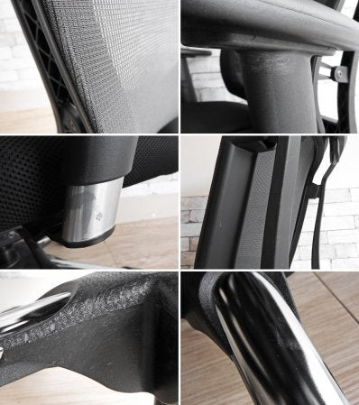 イノウエ 井上金庫 ハラチェア HARA Chair プレジデントメッシュチェア HHC-19A 2分割シート ブラック 廃番 定価約10万円 ●