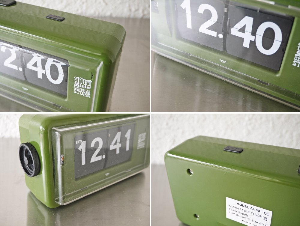 ステューシー・リビング・ジェネラル・ストア STUSSY Living GENERAL STORE トゥエンコ TWEMCO パタパタアラーム時計 Flip Clock オリーブグリーン 希少品 ◇