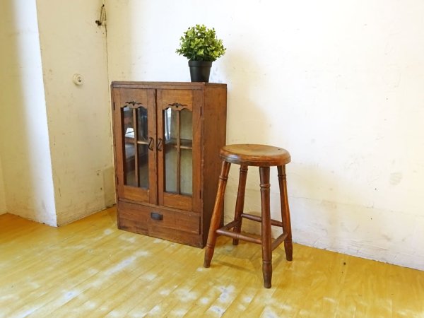 ジャパンビンテージ 木味 スツール 昭和レトロ 古道具 鎌倉のアンティークショップ購入 ★