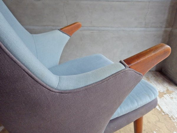 デンマーク ビンテージ Danish vintage 1P Sofa 1人掛け ソファ チーク材 × オーク材 木製フレーム ファブリック ミッドセンチュリー 北欧家具 ♪