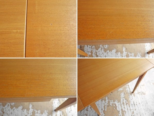 無印良品 MUJI タモ材 ダイニングテーブル 伸長式 W85~135cm エクステンションテーブル EX ナチュラル 廃番 ♪