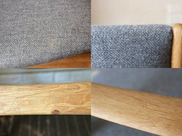 北欧 ヴィンテージ アームチェア デンマーク オーク材 ファブリック ラウンジ チェア ◎