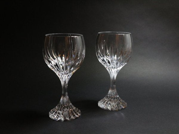 バカラ Baccarat マッセナ ワイングラス カットグラス クリスタルガラス フランス 定価¥27,500- B ◎