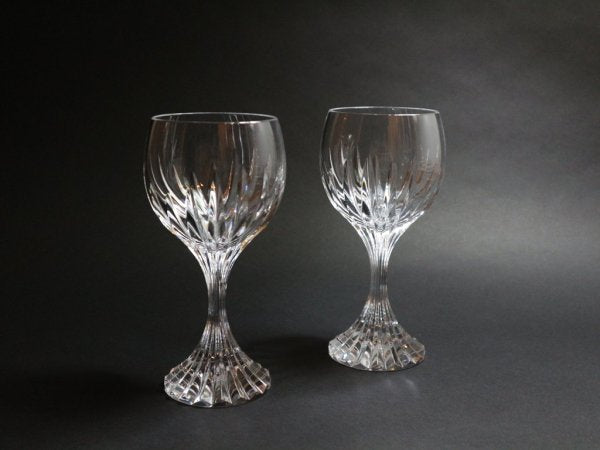 バカラ Baccarat マッセナ ワイングラス カットグラス クリスタルガラス フランス 定価¥27,500- A ◎