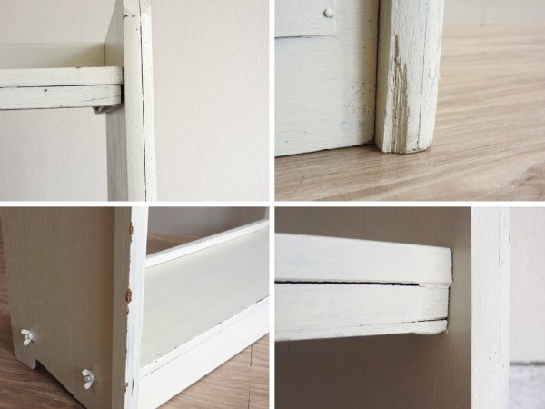 ジャパンビンテージ Japan vintage ペインテッド オープンシェルフ 本棚 飾り棚 シャビーシック ホワイト ●