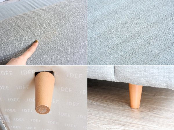 イデー IDEE プレジール PLAISIR 3人掛け ソファ ブルーグレーファブリック ローバック 定価¥95,000- ●