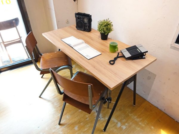 ジャーナルスタンダードファニチャー journal standard Furniture コンパスレッグデスク W120 ナチュラル コンセント付 ASKUL取扱 定価¥16,390- ★