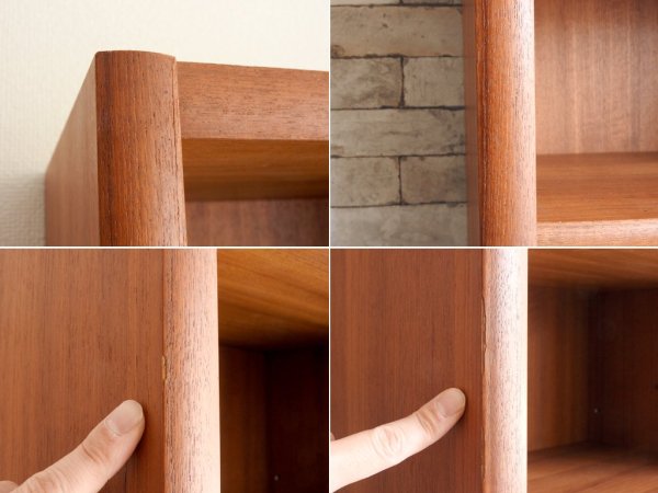 ジャパンビンテージ Japan Vintage チーク材 ブックシェルフ 本棚 飾り棚 6段 棚板可動式 レトロ 北欧スタイル ●