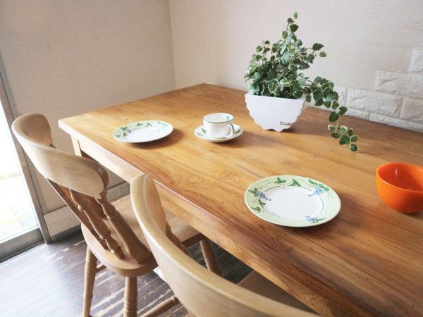 チーク 無垢材 ダイニングテ―ブル W150 ワーキングテーブル カフェスタイル ◎