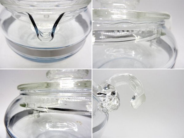 コーニング Corning オールド パイレックス PYREX フレームウェアシリーズ 6カップ ティーポット 1950~1960年代 ビンテージ 耐熱ガラス製 USA ミッドセンチュリー ●