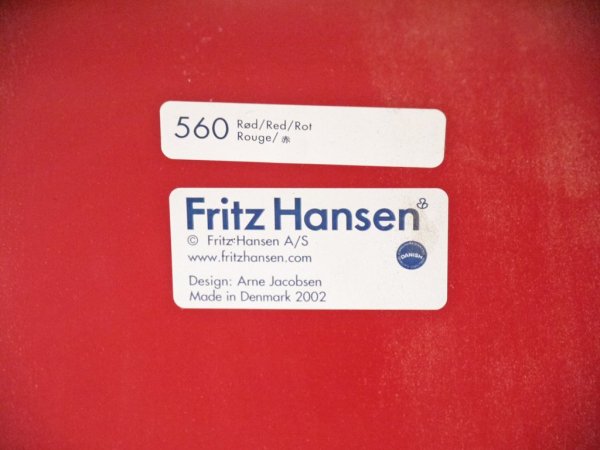 フリッツハンセン Fritz Hansen セブンチェア レッド アルネ・ヤコブセン Arne Jacobsen デンマーク 北欧家具 A ◇