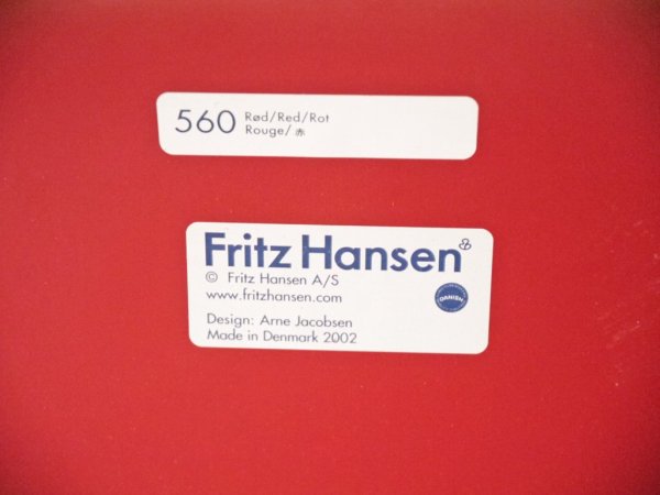 フリッツハンセン Fritz Hansen セブンチェア レッド アルネ・ヤコブセン Arne Jacobsen デンマーク 北欧家具 B ◇