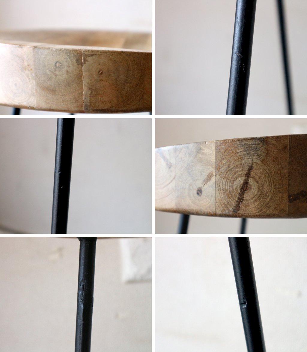 ダブルティー WTW マーベリックス バースツール MARVERICKS BAR STOOL シーシャムウッド 無垢集成材×スチール 天然木 工業系 B ◎