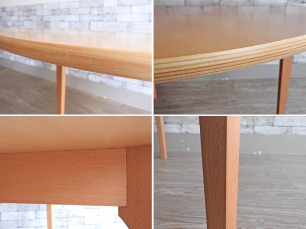 イデー IDEE ダイニングテーブル DC ナチュラル DINING TABLE DC Natural ラウンド ブナ材 天板 3本脚 長大作 定価:151,800円 ●