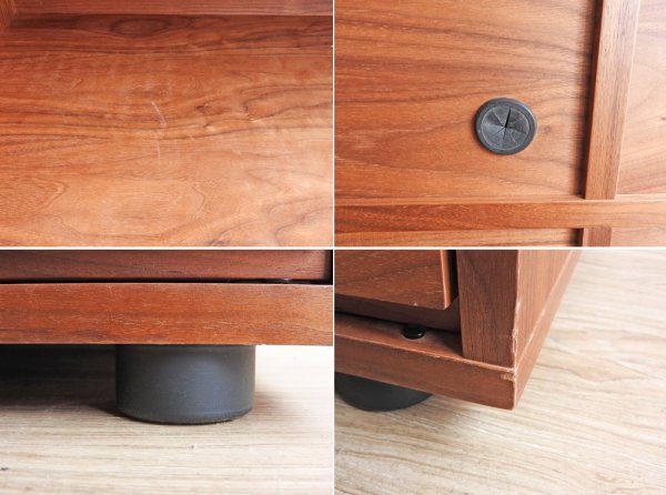 無印良品 MUJI スタッキングキャビネット サイドボード ウォールナット材 木製扉付き W162.5cm 合計定価¥76,740- ●