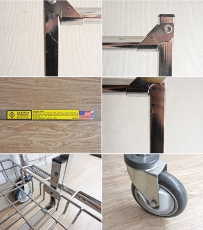 パシフィックファニチャーサービス PACIFIC FURNITURE SERVICE ガーメントラック 48 バスケットシェルフ付 ランドリーカート インダストリアル ●