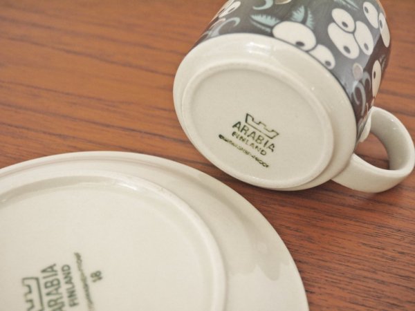 アラビア ARABIA タイカ taika ビンテージ カップ&ソーサー C&S 希少品 Peter Winquist Anja Jaatinen-Winqvist デザイン 北欧食器 ◇
