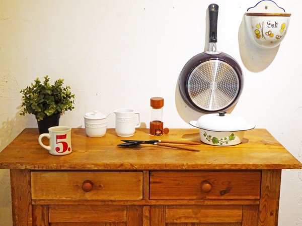 フランスビンテージ France vintage プロカント パイン材 キッチンカウンター キャビネット フレンチカントリー ★