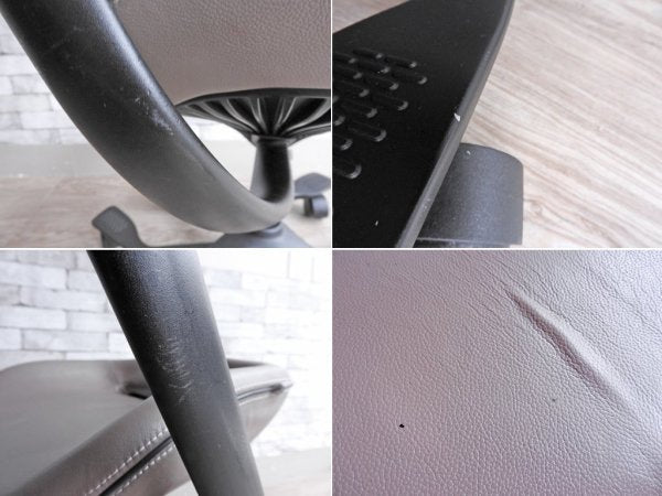吉桂 iPole7 ウリドゥルチェア Wooridul Chair デスクチェア オフィスチェア 本革 グレー 廃番カラー 定価¥39,800- ●