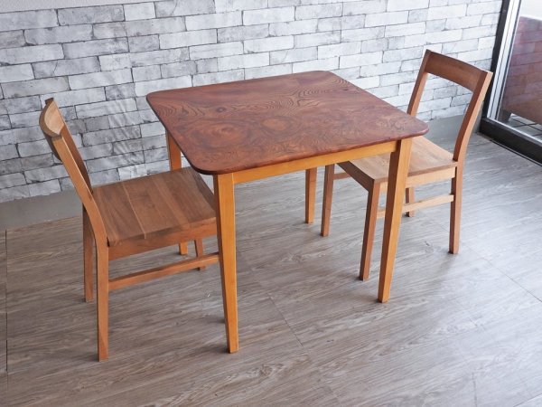 昭和レトロ ケヤキ 欅 ダイニングテーブル リメイク 和家具 古家具 和モダン ●