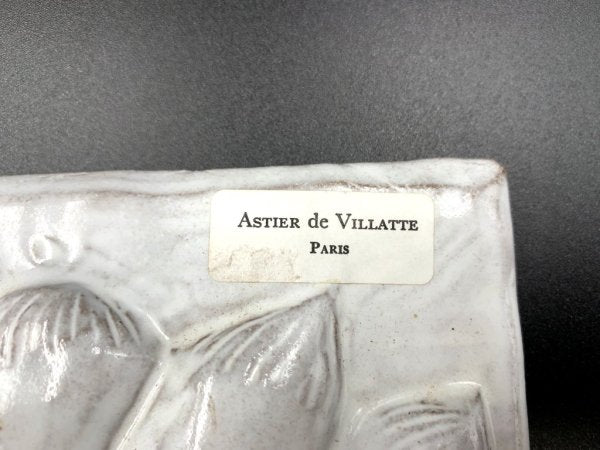 アスティエ・ド・ヴィラット ASTIER de VILLATTE ナタリータイル フラワーアンドレディバード 陶板 ◎