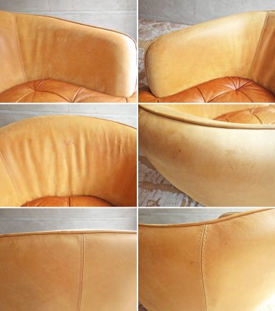 クラッシュゲート CRASH GATE タブレザーワークス tabu Leather Works オピアム 1P ソファ OPIUM SOFA キャメル オイルレザー 定価176,000円 ♪