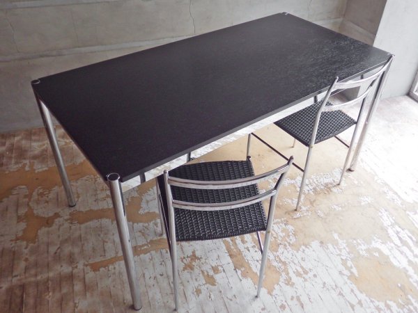 USMハラー USM Haller モジュラーファニチャー Modular Furniture ハラーテーブル ワークデスク W150cm 高さ調整機能付 ブラックウッド天板 B ♪