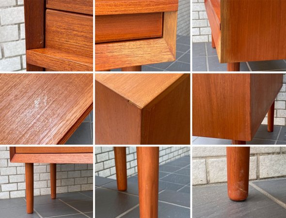 クロロス CHLOROS チーク材 ブレードハンドル Blade-handle 4段チェスト キャビネット 北欧ビンテージスタイル ■