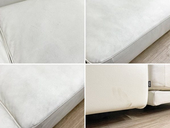 アルフレックス arflex ウノディノイ UNO DI NOI コーナーカウチソファ 本革 ホワイト セルジオ・ブリオスキ イタリア モダン 廃番 定価総額¥2,594,160~ ●