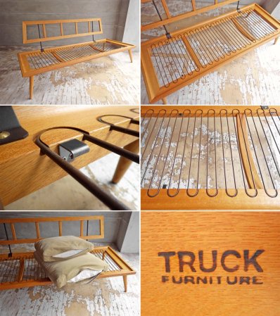 トラックファニチャー TRUCK FURNITURE シーエス ソファ 3シーター CS SOFA ナラ無垢材フレーム フェザークッション ファブリック カバーリング 廃番 F-48 ♪