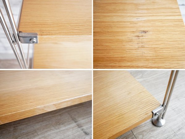 無印良品 MUJI ステンレスユニットシェルフ オーク材棚 1列5段 オープンシェルフ H176cm 定価¥25,900- ●