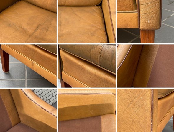 北欧ビンテージ Scandinavian Vintage ラウンジチェア 1Pソファ ブラウン レザー 本革 ローズウッド 北欧家具 60's ■