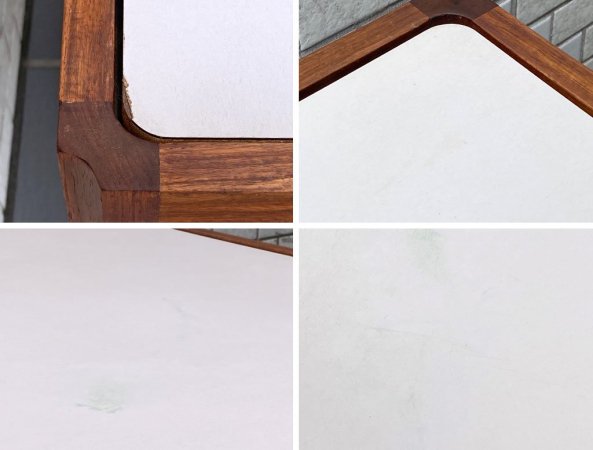 三平興業研究所 sampei ビンテージ センターテーブル チーク無垢材 リバーシブルトップ ブラック×ホワイト メラミントップ ジャパニーズミッドセンチュリー 70's ■