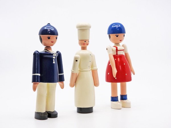 ビンテージ カイボイスン Vintage Kay Bojesen Lise & Ole セット 木製 人形 フィギュア 男の子 女の子 希少 デンマーク 北欧雑貨 ●