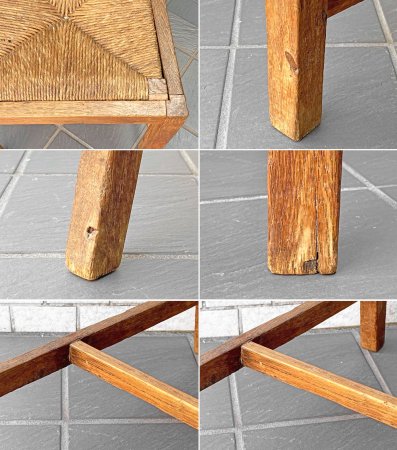 フランスビンテージ French Vintage ラダーバックチェア ladder back chair ダイニングチェア ラッシ編み ラッシシート A ■