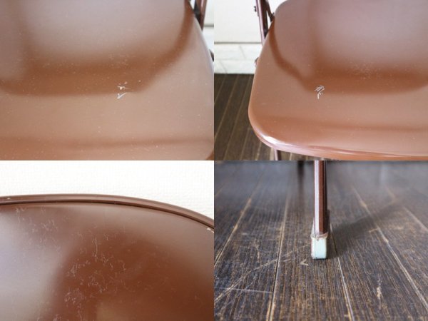 クラリン CLARIN オールスチール フォールディングチェア ALL STEEL FOLDING CHAIR エーシェイプ 折り畳み ブラウン B ◎