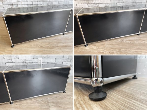 USM モジュラーファニチャー USM ハラー Haller テレビボード W2273 グラファイトブラック ドロップダウンドア 定価¥239,638- 美品 ローボード TV台 AVボード ●