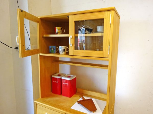 モモナチュラル Momo natural ランド LAND カップボード キッチンボード 食器棚 オープン 定価¥87,000-★