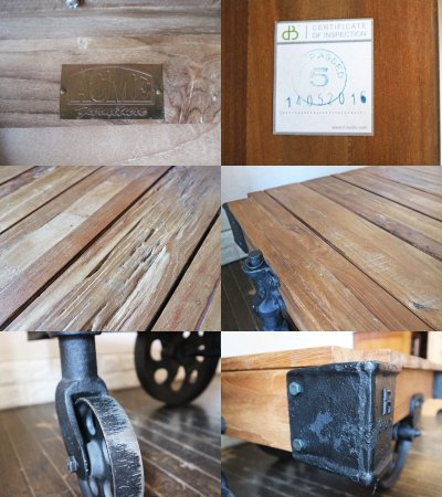 アクメ ファニチャー ACME Furniture ギルド ドーリーテーブル GUILD DOLLY TABLE S チーク古材 ローテーブル インダストリアル 廃番 定価¥147,400- ◎