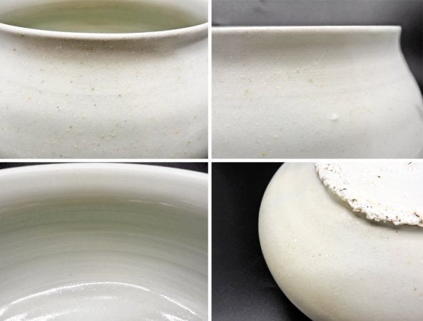 森岡由利子 白磁 大鉢 ボウル 建水 花器 Φ18cm 現代作家 ●
