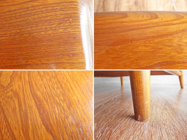 アーコール Ercol スクエア センターテーブル コーヒーテーブル エルム無垢材 UKビンテージ Vintage 英国家具 ♪