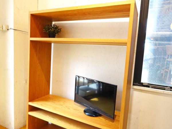無印良品 MUJI リアルファニチャー REAL Furniture オーダーシェルフキャビネット オーク無垢材 組木 リビングボード 定価19万円 ★