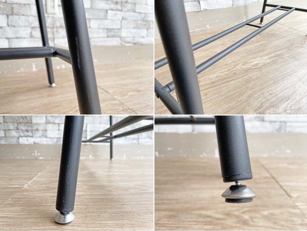 サンニード カウンターテーブル デスク バーテーブル ウォールナットカラー天板 × スチールレッグ W95cm インダストリアルスタイル ●
