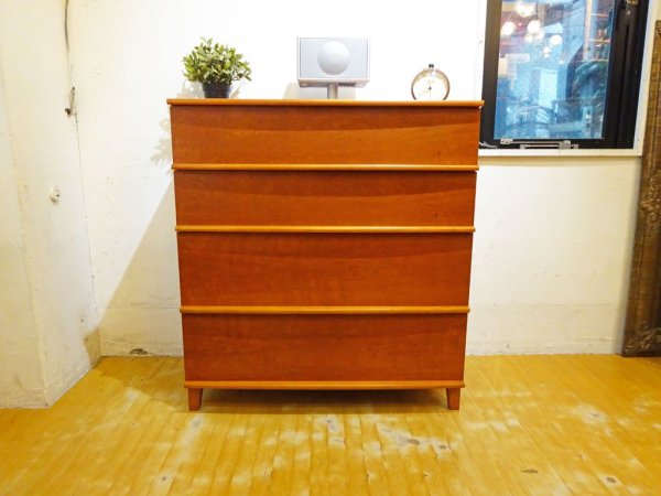 北欧モダンデザイン 4dr チェスト チェリー材 Scandinavian Modern Design Chest ★