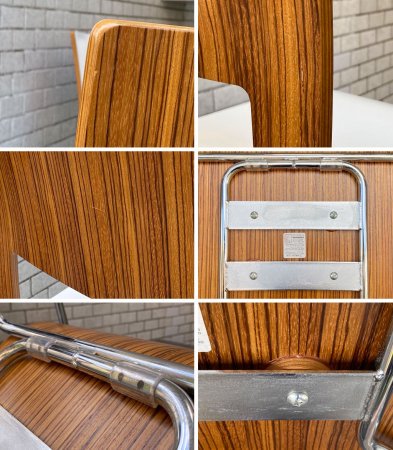 相合家具 SOGOKAGU ノート NOTE ダイニングチェア 2脚セット スタッキング プライウッド メラミン ホワイト ゼブラ ■